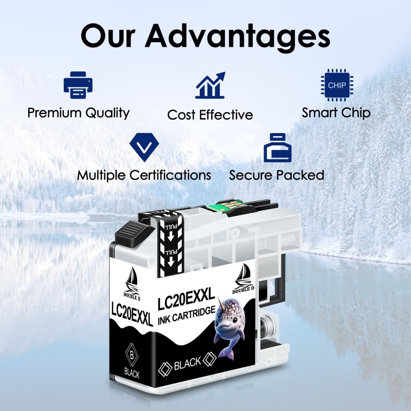 DOUBLE D Upgraded LC20E Compatible Replacement for Brother LC20E LC-20E XXL Ink Cartridges for Brother MFC-J985DW J775DW J5920DW J985DWXL Printer (4BK+2C+2M+2Y) 10 Pack-Updated Version - Image 3
